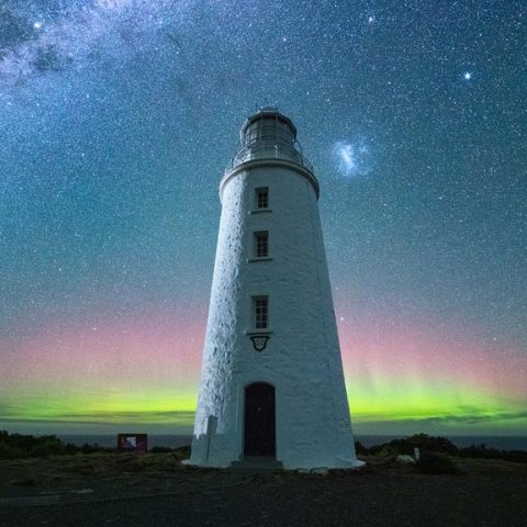 Aurora Australis Over Cape Bruny Lighthouse