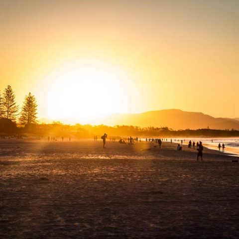 Byron Beach, Northern New South Wales At Sunset