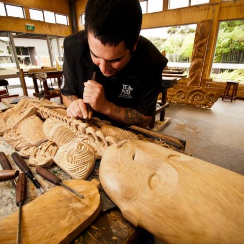 Traditional Maori carving